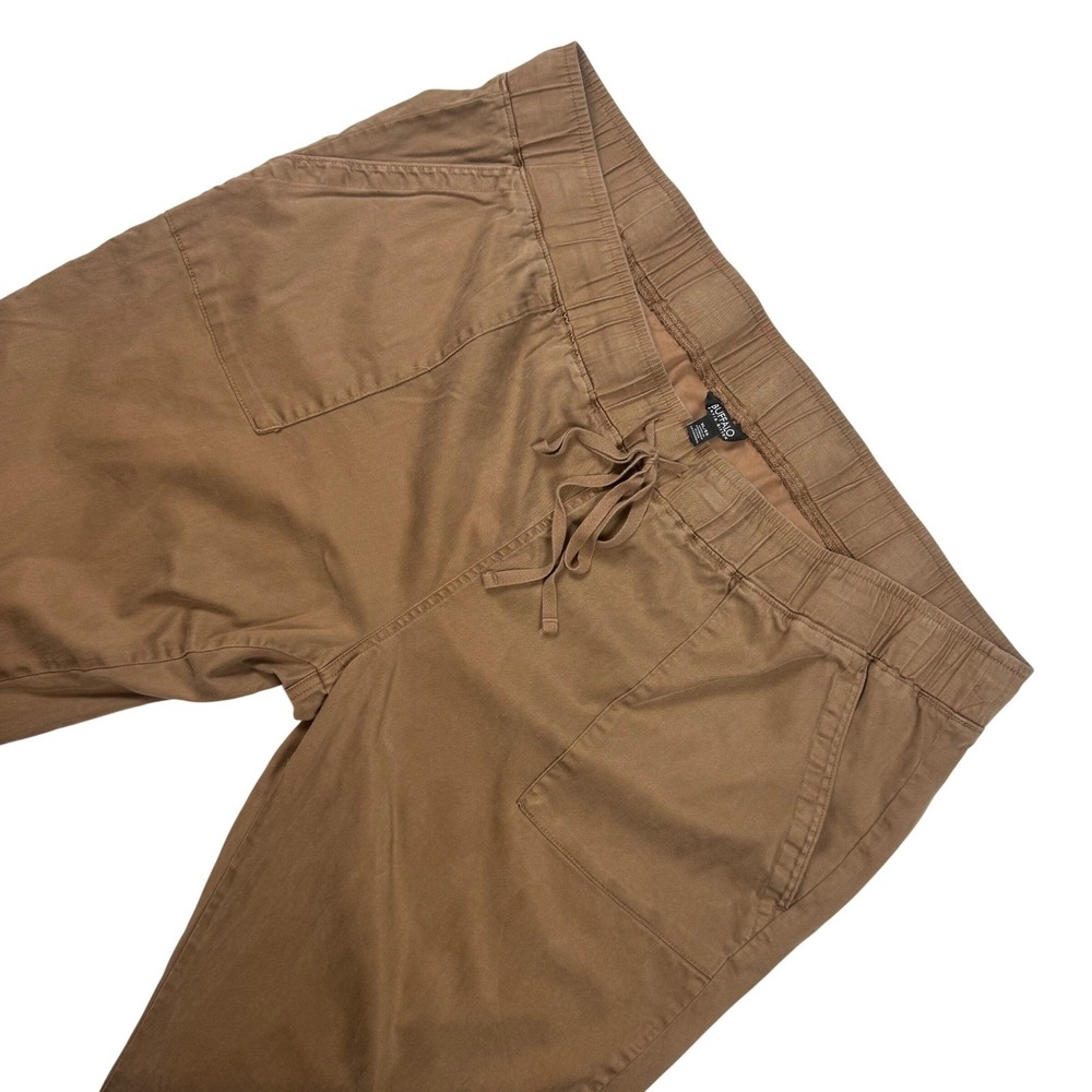 Buffalo David Bitton Baggy XL Brown Elastic Waist Drawstring Casual Mens Pants
